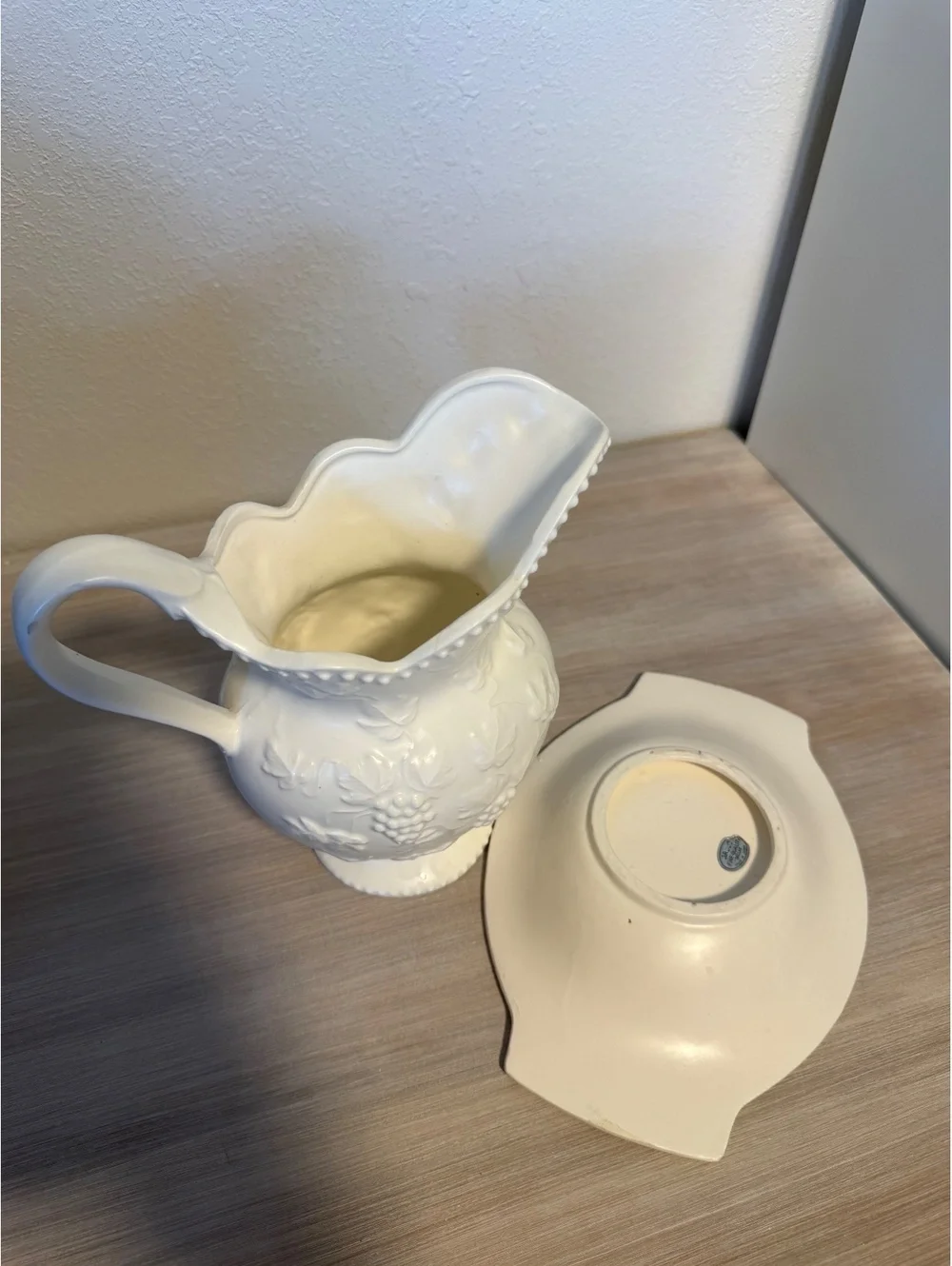 Vintage Ardco Fine Quality Dallas White Pitcher Made in Japan Shabby